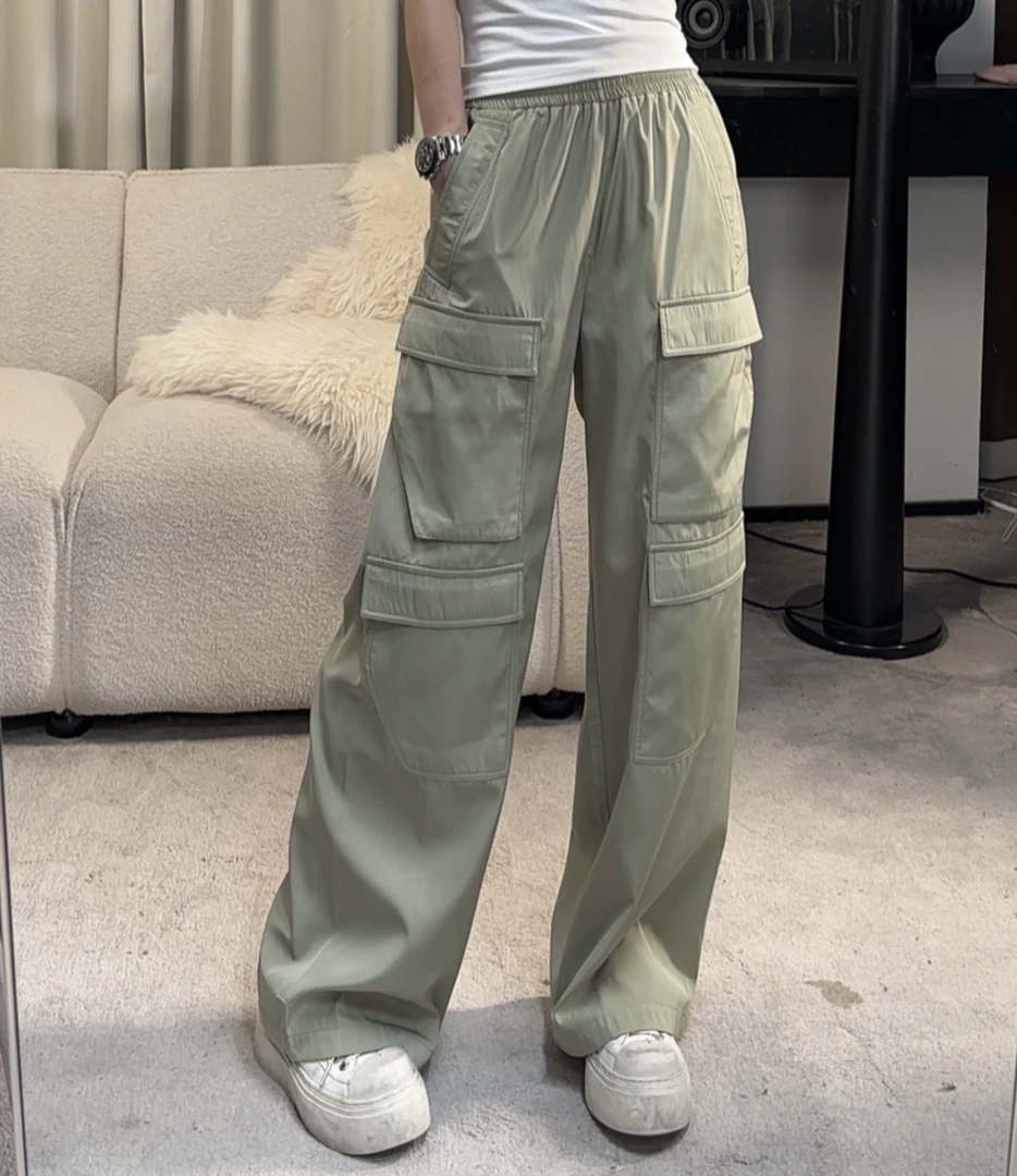 95001夏季轻薄设计师款休闲裤直筒裤工装裤