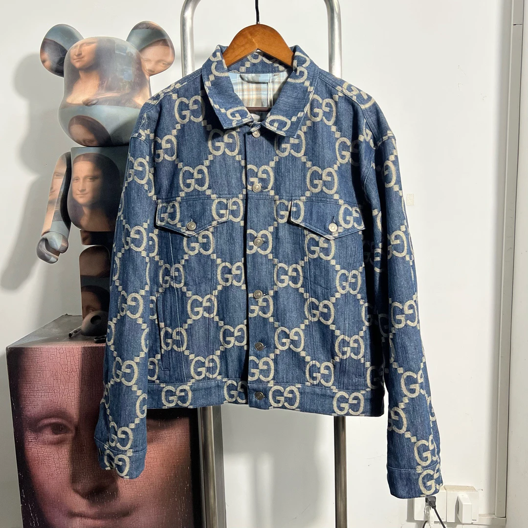 99新 GUCCI/古驰 满印牛仔外套 x0913尺码50