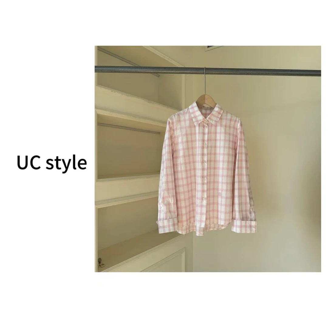 【UCSTYLE】A8537【慵懒假期】格纹设计感侧开叉衬衫主播穿S码