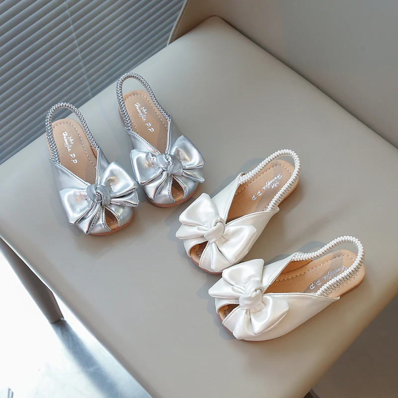 开口蝴蝶结凉鞋2025夏季新款女童舒适百搭镂空透气凉鞋TPC-L232