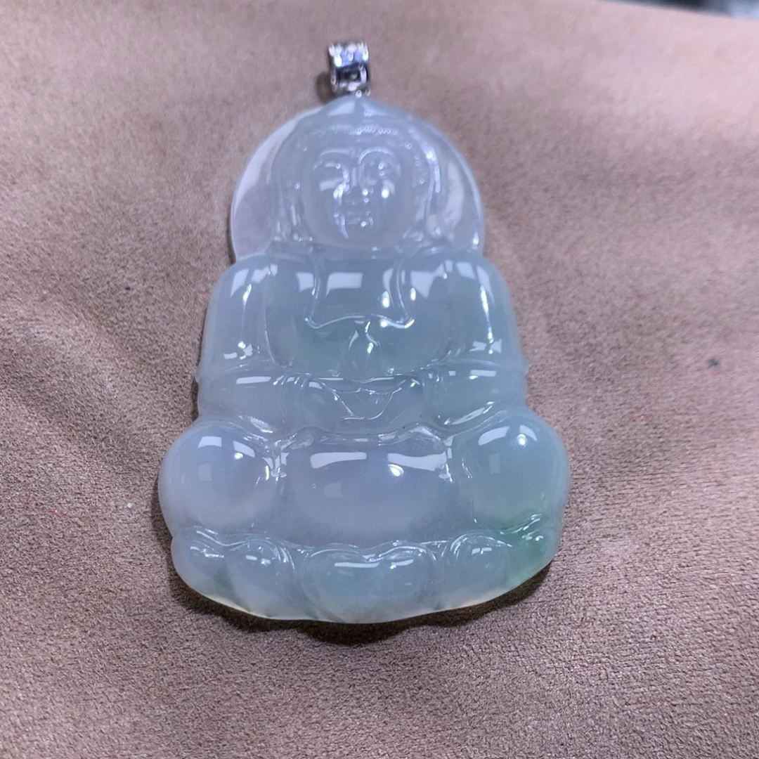 翡翠18K金镶嵌颈饰缅甸翡翠