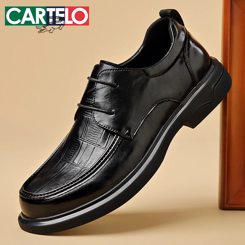 CARTELO/卡帝乐鳄鱼透气商务百搭休闲皮鞋软底防滑夏季英伦休闲鞋
