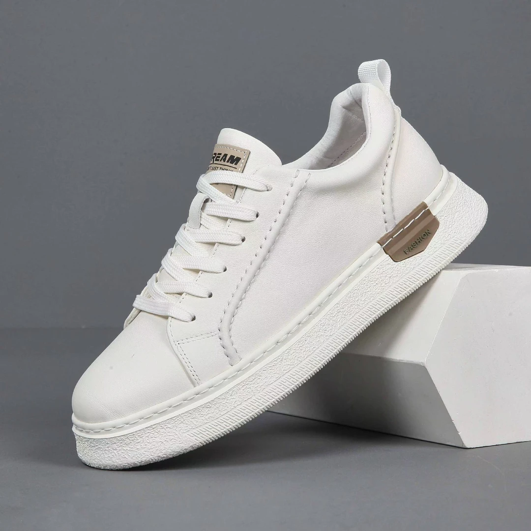 小白鞋男款春秋真皮潮流韩版百搭休闲鞋软底一脚蹬低帮鞋子男板鞋