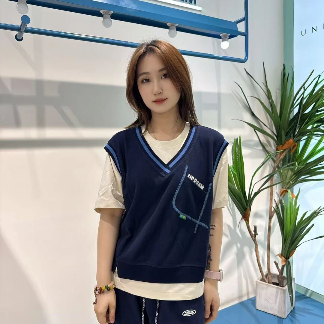 【辰美优选】柚丁/26832早秋新款假两件T恤