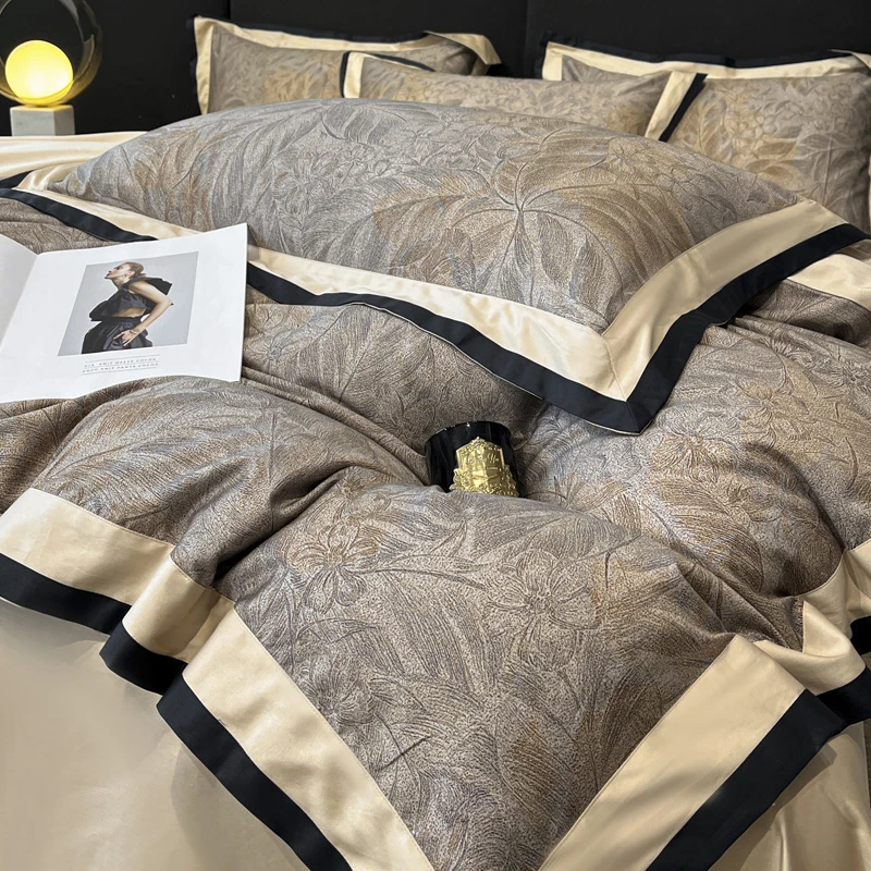 A类母婴级200支长绒棉四件套全棉床单纯棉印花被套轻奢风床上用品