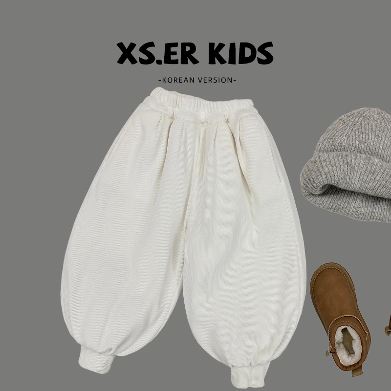 【小首尔】 现货-男童韩版灯芯绒裤子冬加棉加厚休闲大棉裤HBB6238