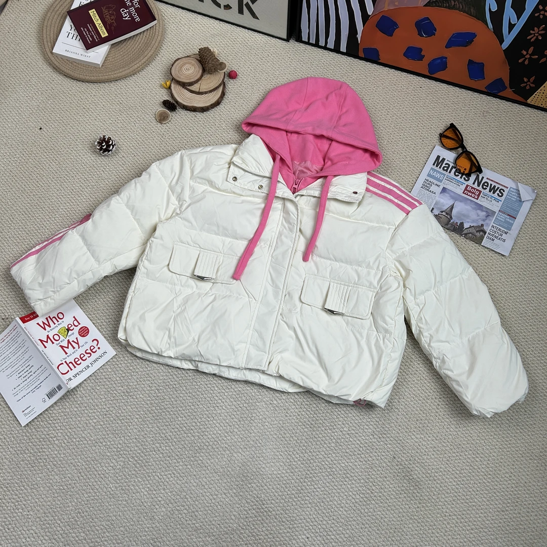 【蟹蟹推荐】2024年冬季新款时尚百搭加厚长袖连帽外套8460