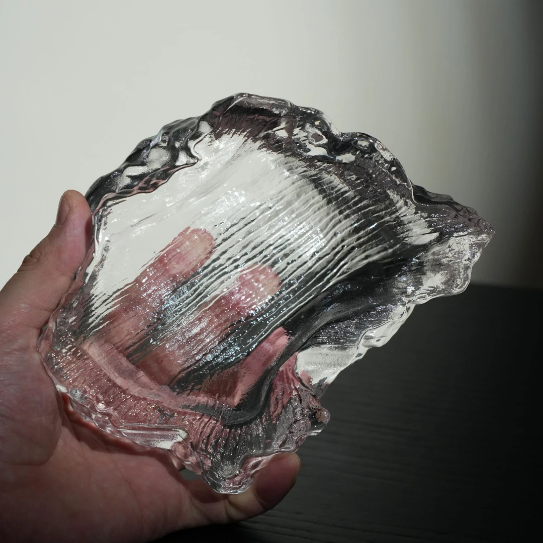 璃湾·澜晶台丨人工打磨 A级无铅水晶玻璃烟缸 高透亮 砚台