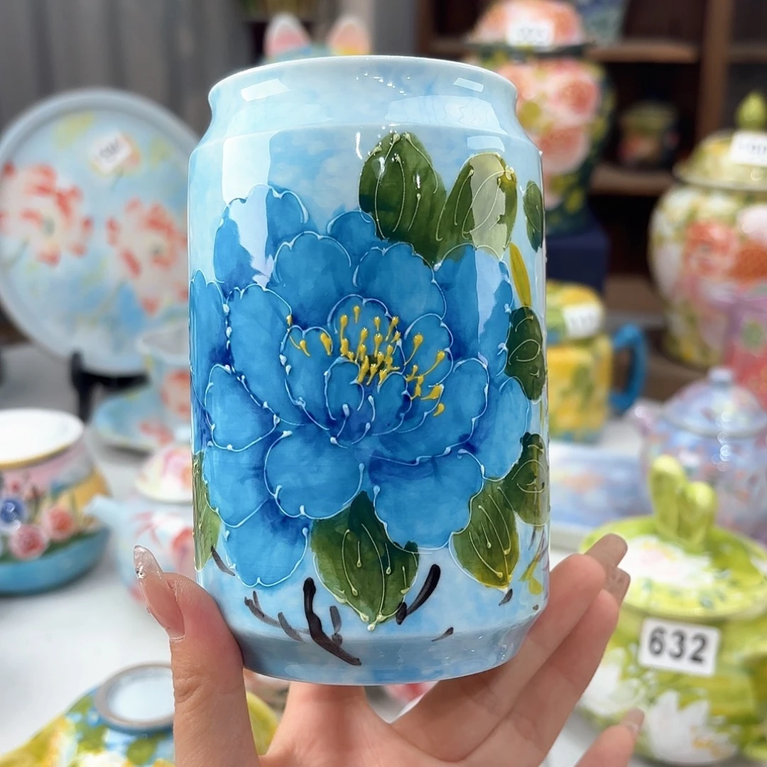 景德镇手绘高温釉下彩陶瓷茶具