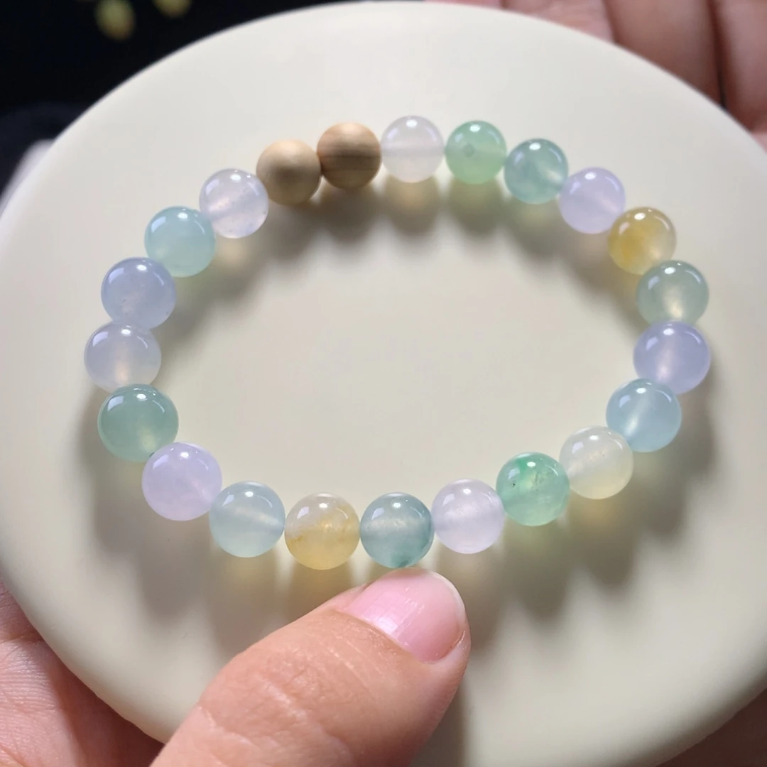 @***寻翡翠未镶嵌手串卡8花仙子