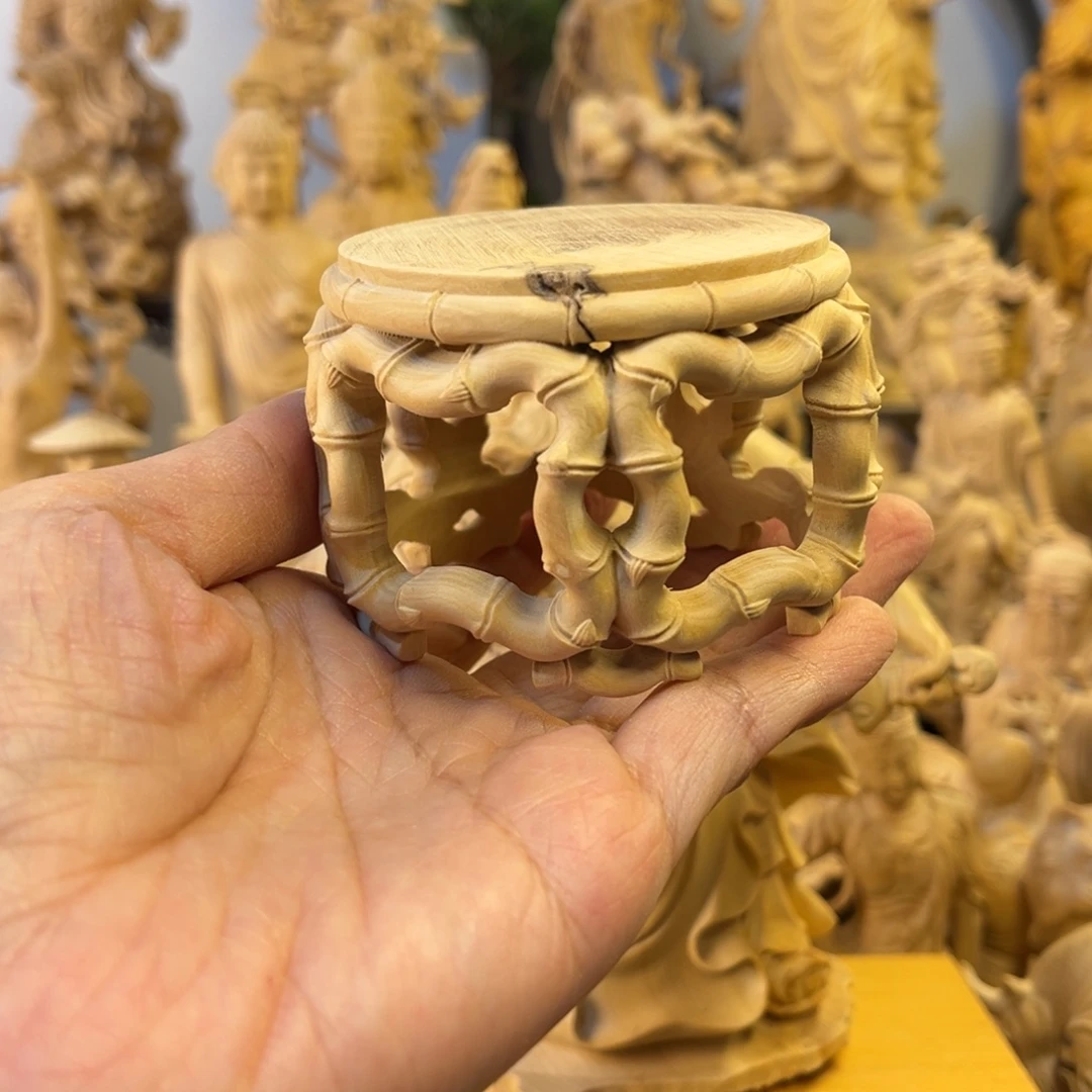 选***为木小叶黄杨木竹节底座有瑕