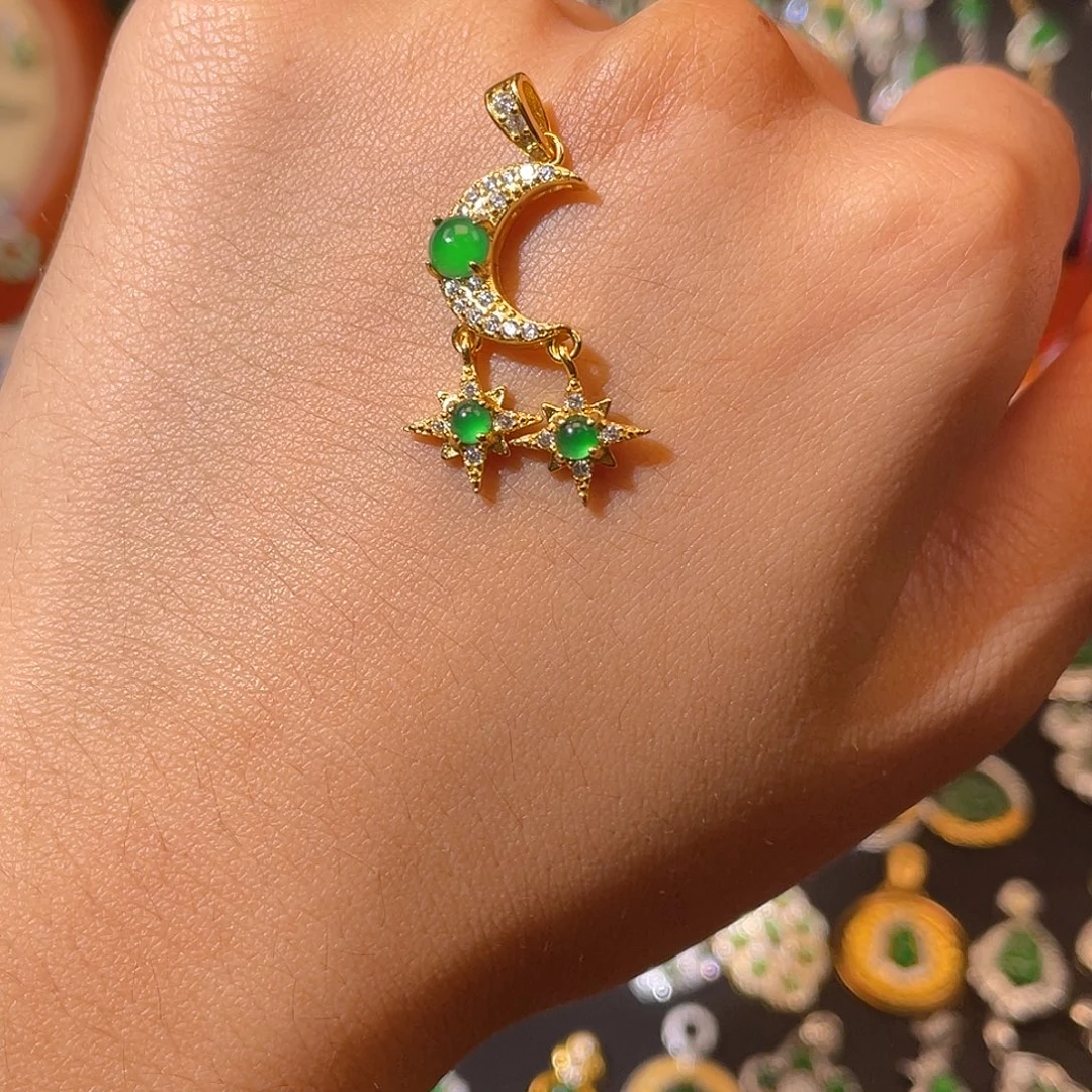 翡翠银S925镶嵌颈饰