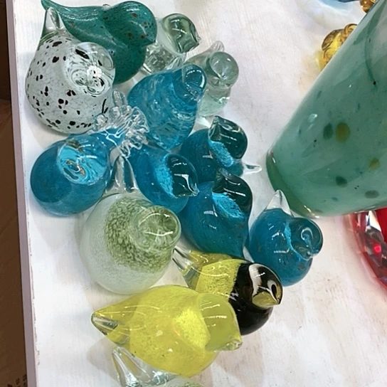 琉璃花瓶15个鸟高6厘米款9厘米