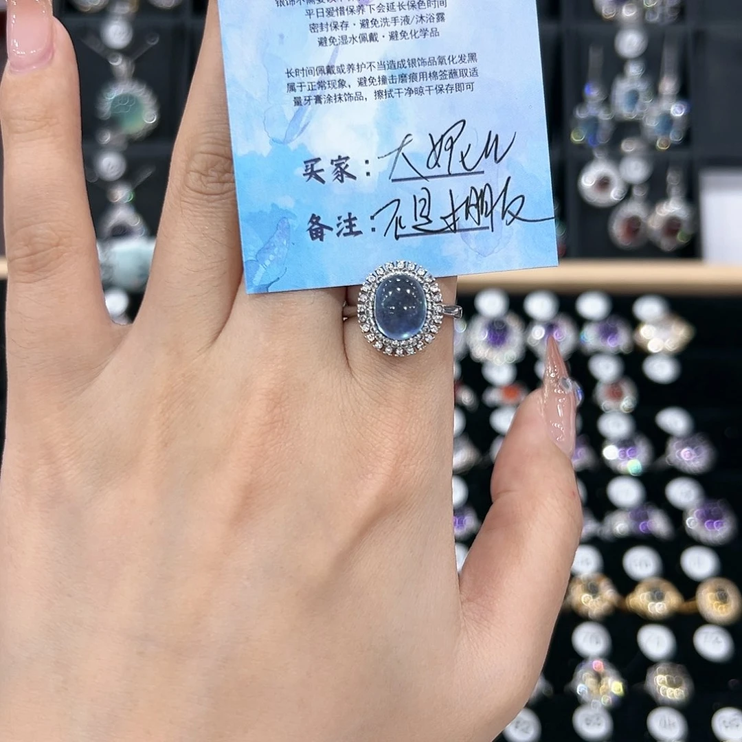 黄晶戒指银S925镶嵌戒指