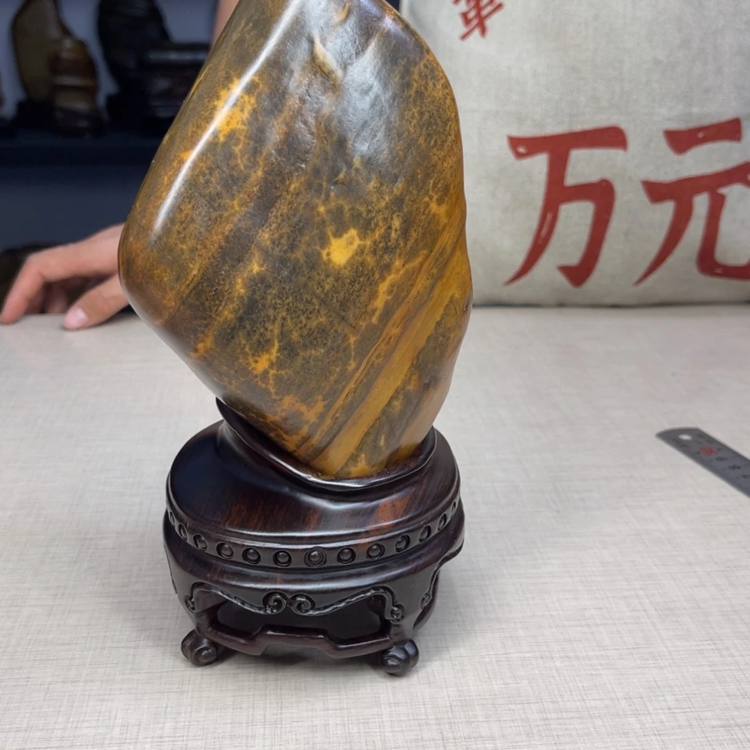 石材广西大化彩玉石配底座