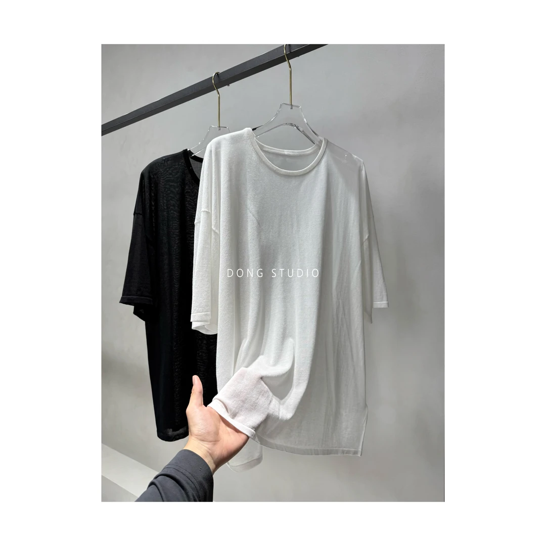 进口三菱三醋酸纱.oversize松弛感T恤I6505