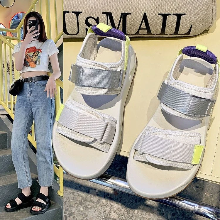 2025年夏季百搭厚底轻便松糕沙滩时尚运动老爹凉鞋女夏平底ins潮