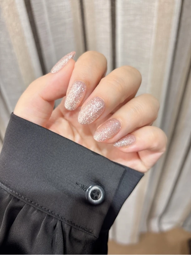 【银河】爆闪碎钻胶高级美甲显白纯手工穿戴甲高级感女生
