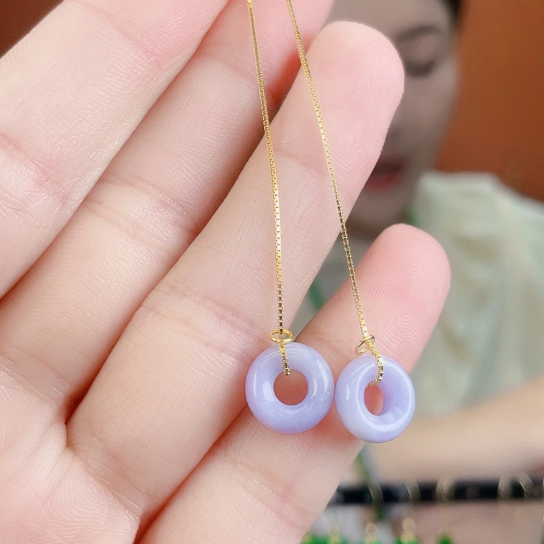 翡翠银S925镶嵌耳饰