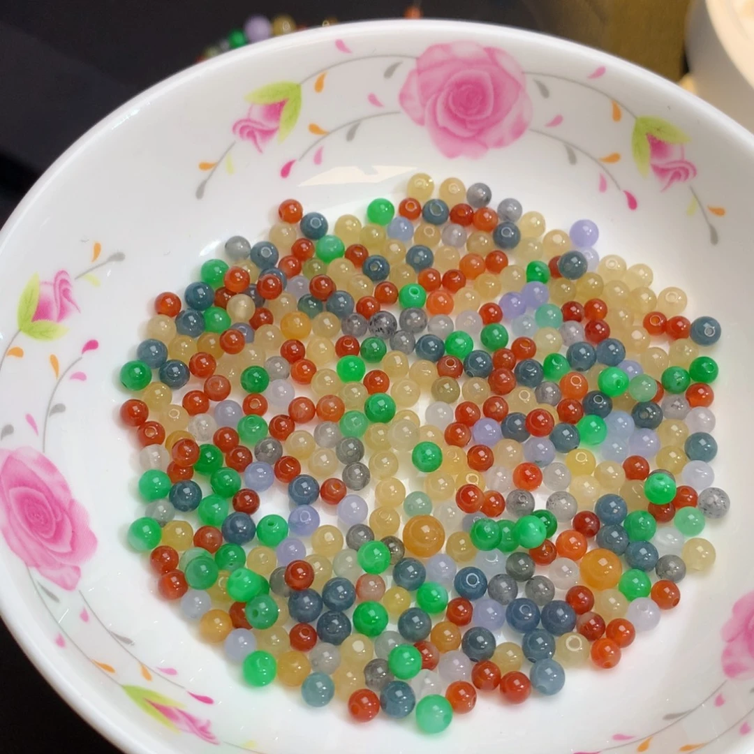 散珠翡翠七色彩虹珠珠，任选一颗，100一颗