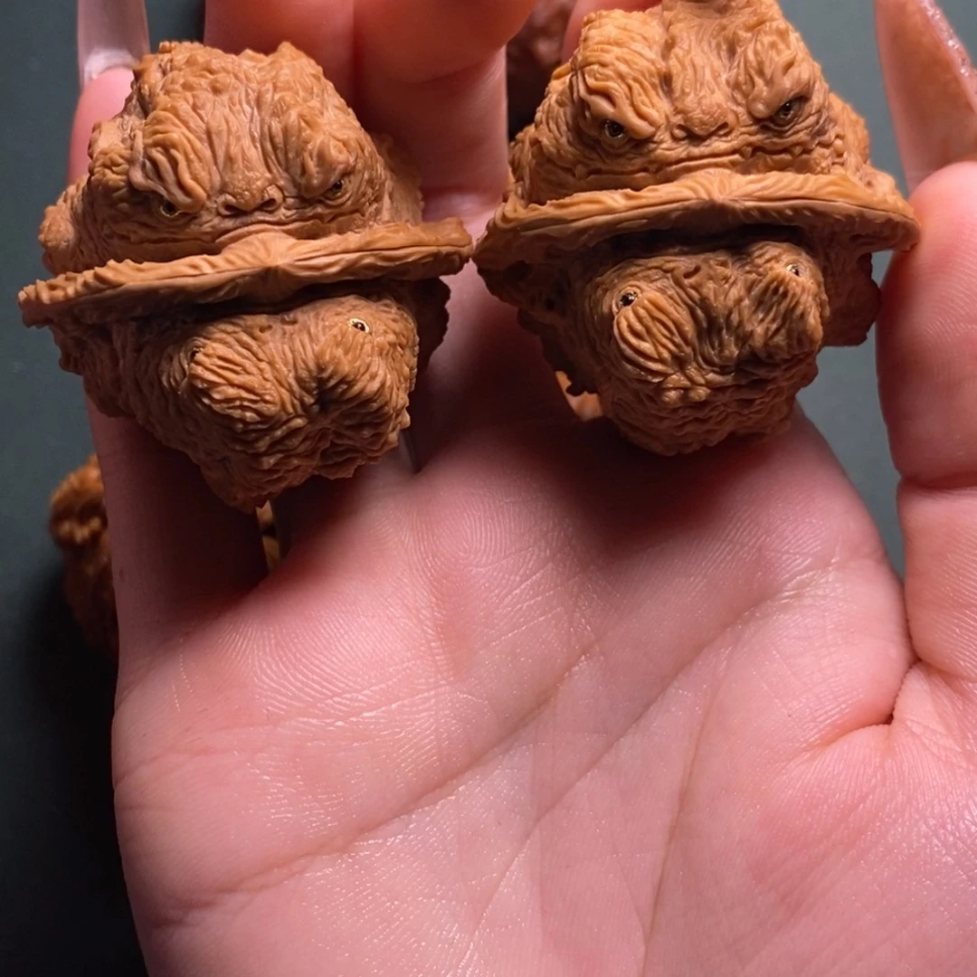 别***吃文玩核桃蛤蟆头龙蟾双面40