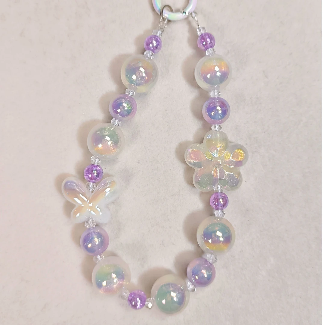 网红可爱手腕款手机挂链适用苹果华为串珠配饰