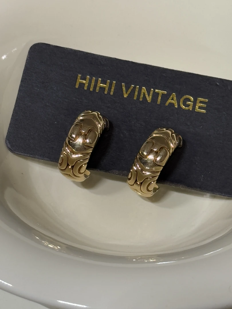 95新 BVLGARI/宝格丽 HIHI/Bvlgari宝格丽素金耳钉11999293