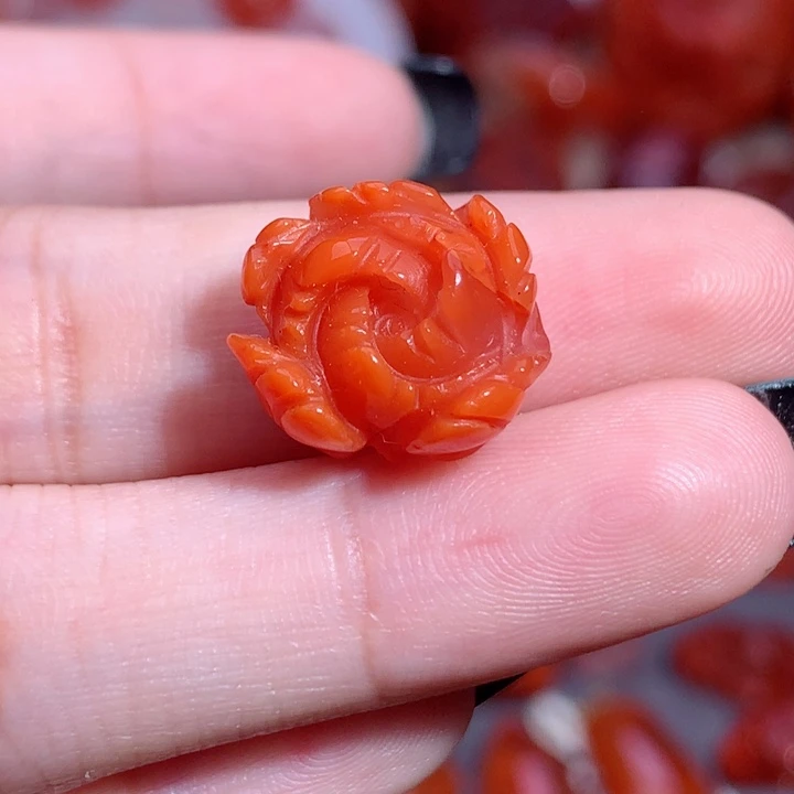 南红玛瑙未镶嵌南红牡丹花