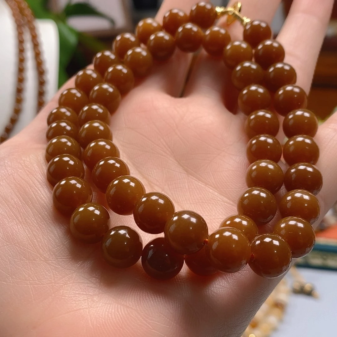 和田玉手串未镶嵌高品质胶质感满满 糖项链