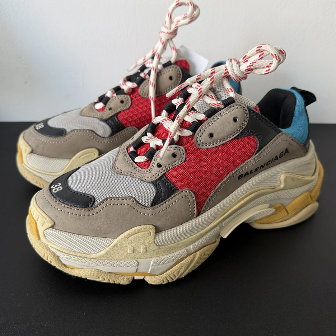 95新 Balenciaga/巴黎世家 38欧 triples红蓝老爹鞋二手奢侈品