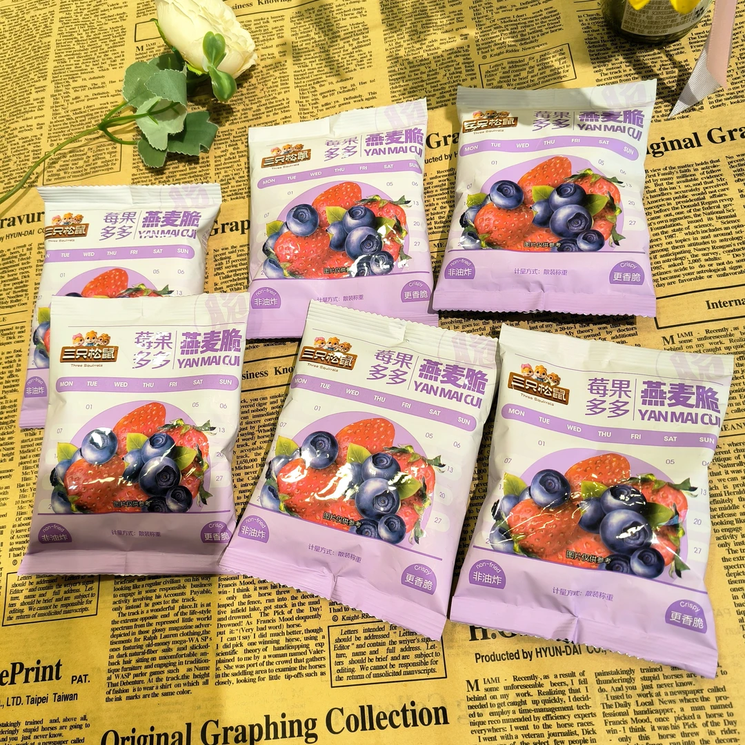 三只松鼠莓果多多燕麦脆散称6包约230g可干吃可拌酸奶酥脆可口