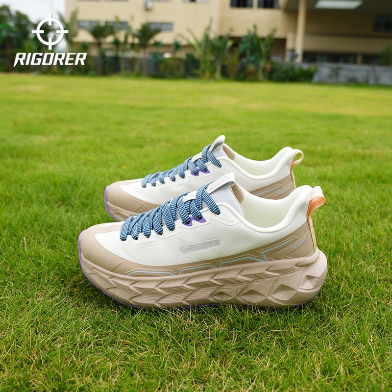 新款秋季男女同款慢跑鞋厚底透气防滑增高缓震户外运动鞋