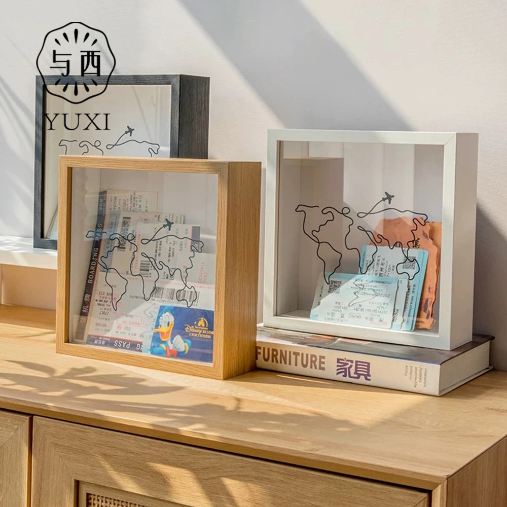 YUXI/与西时光碎片相框门票旅行车票纪念币票根收纳框挂墙展示框