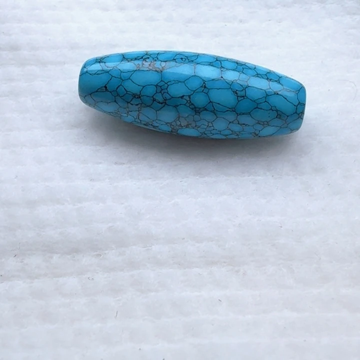 卡15.3/40➕蓝网花纹长桶珠 单珠一颗
