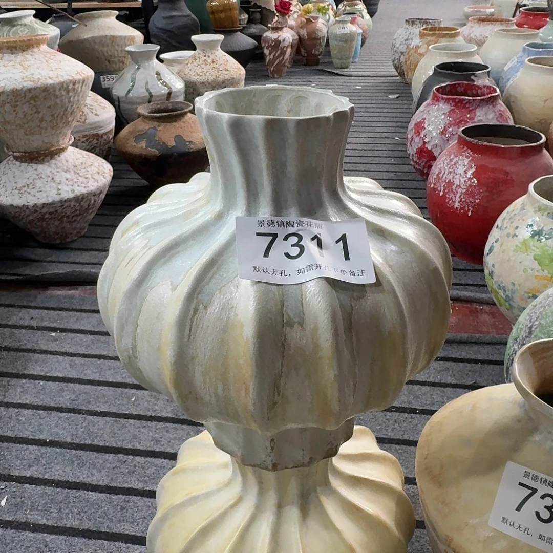 李***学陶摆件景德镇高温花瓶编码7311高28口8默认无孔