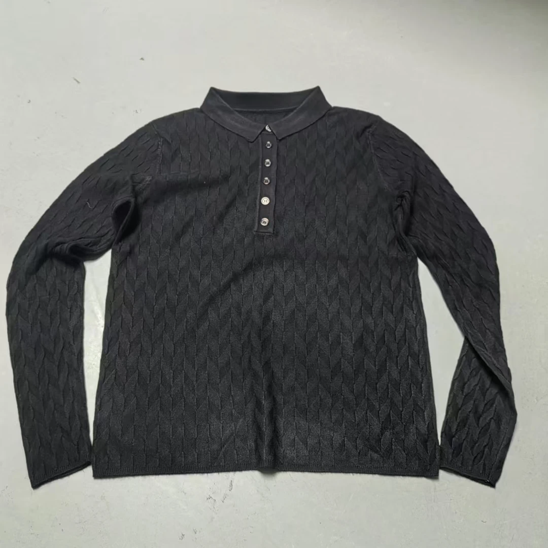 【南油玲姐】黑色长袖针织衫6761