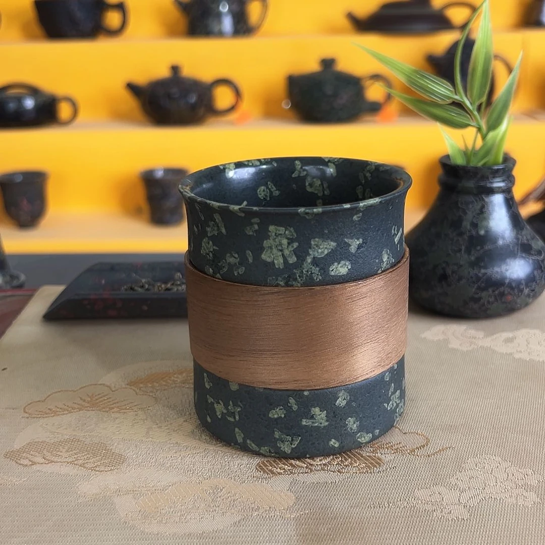 安山玉一把玉壶办公杯