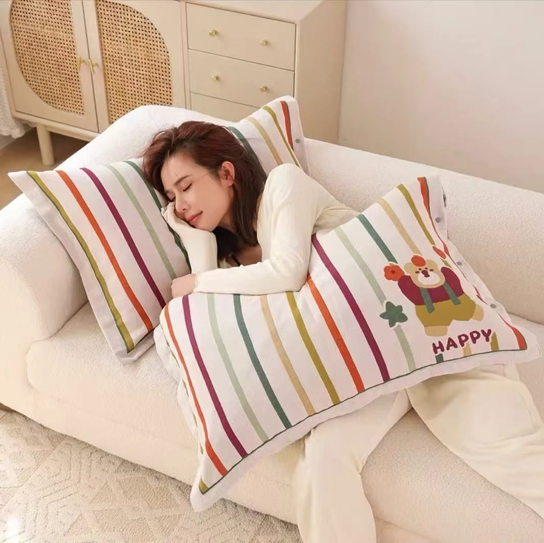 【欢呼熊】枕套高端舒适亲肤加厚棉枕套54*80cm一对装