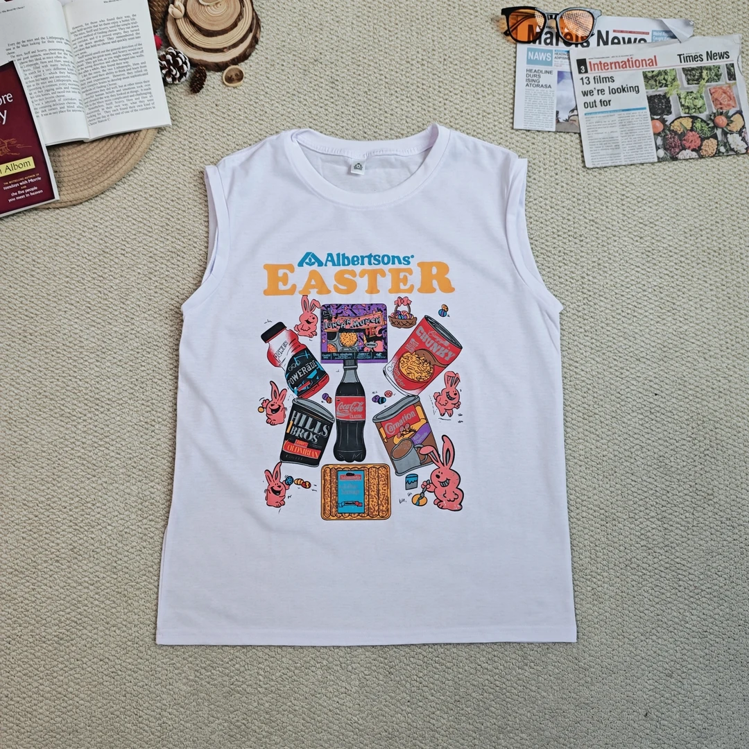 2025早春新款休闲百搭卡通印花背心0417