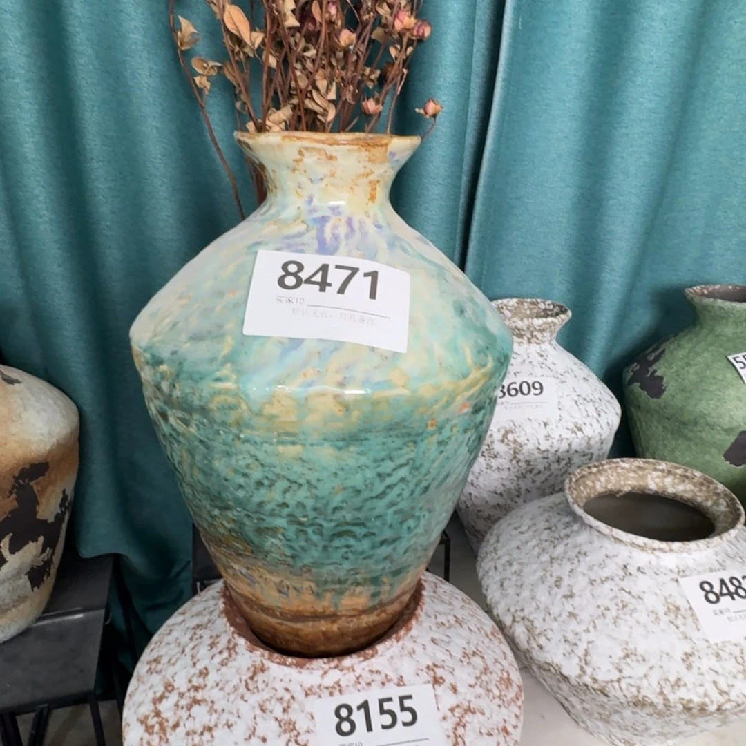 ***陶摆件景德镇高温花瓶编码8471高33口6默认无孔