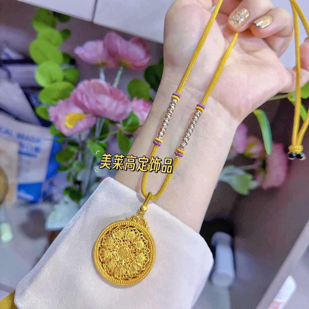 合金布艺手链 九九如意八宝配紫气东来精编绳
