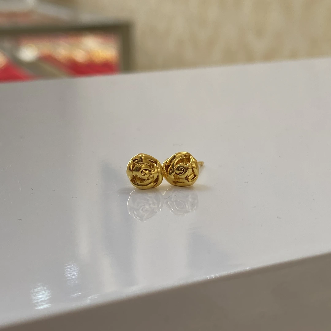 足银耳饰 气质玫瑰花气质耳钉