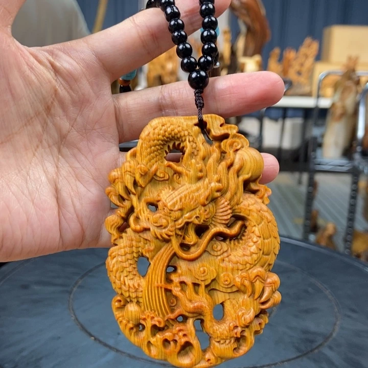 柏木（崖柏）手把件龙牌