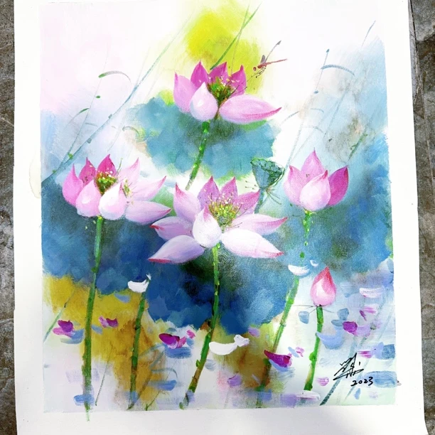 刘用华-油画作品-荷花