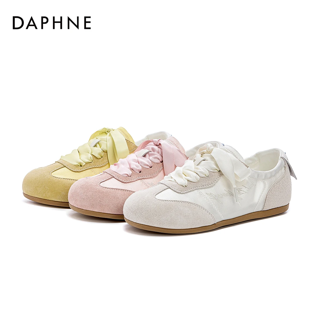 达芙妮时尚德训鞋2025春夏透气休闲鞋拼接复古韩系阿甘鞋百搭女鞋