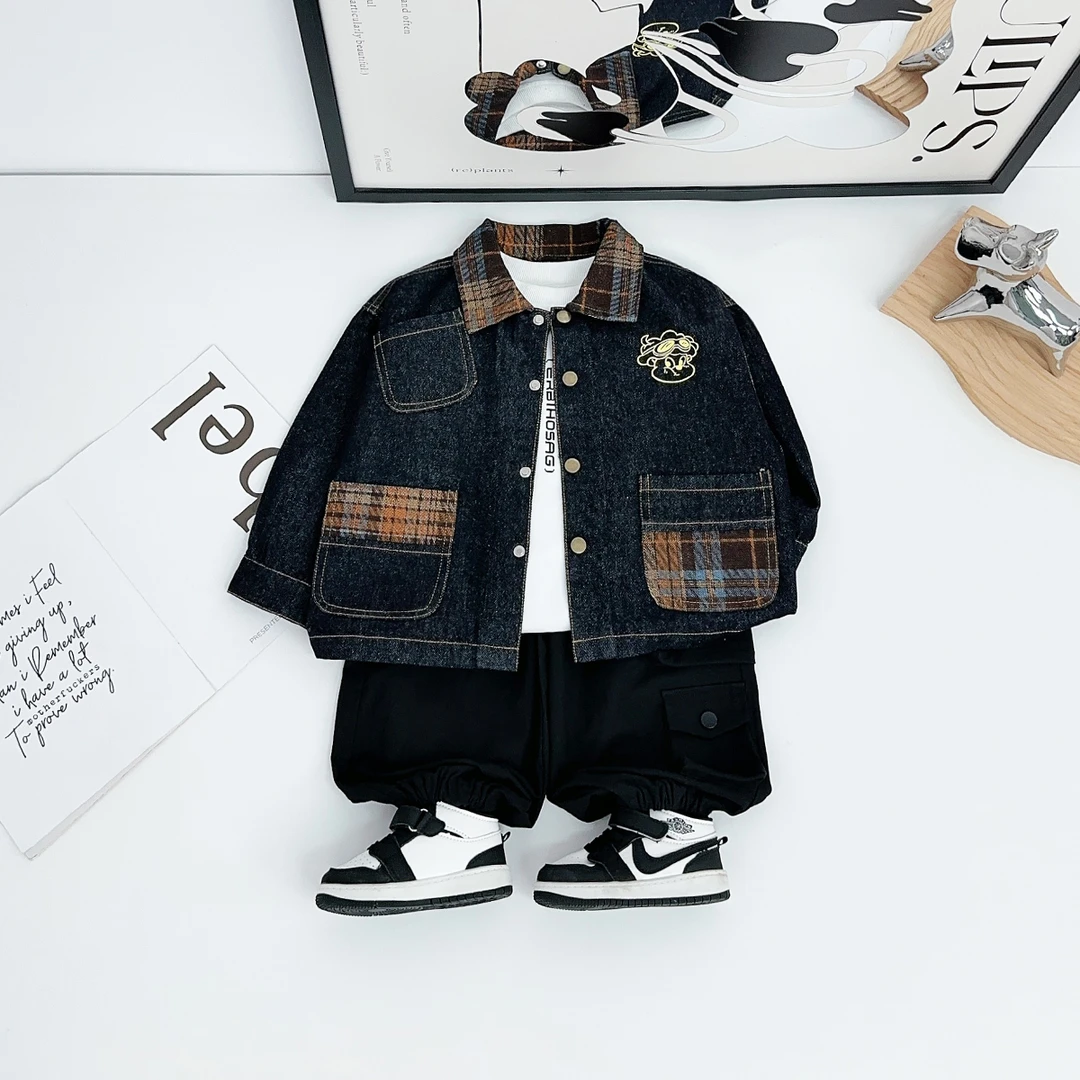 男童牛仔外套秋冬2025秋新款秋装儿童夹克 HZ25867 悠悠童话童装