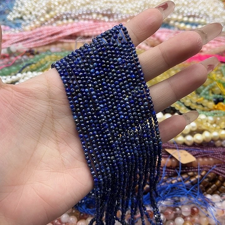 玛瑙/玉髓珠宝半成品未镶嵌一条2.5mm左右青金刻面