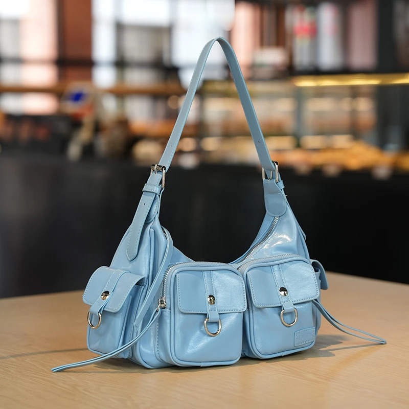 戈兰黛2025新款工装风单肩多口袋单肩时尚百搭包潮流ins运动2003