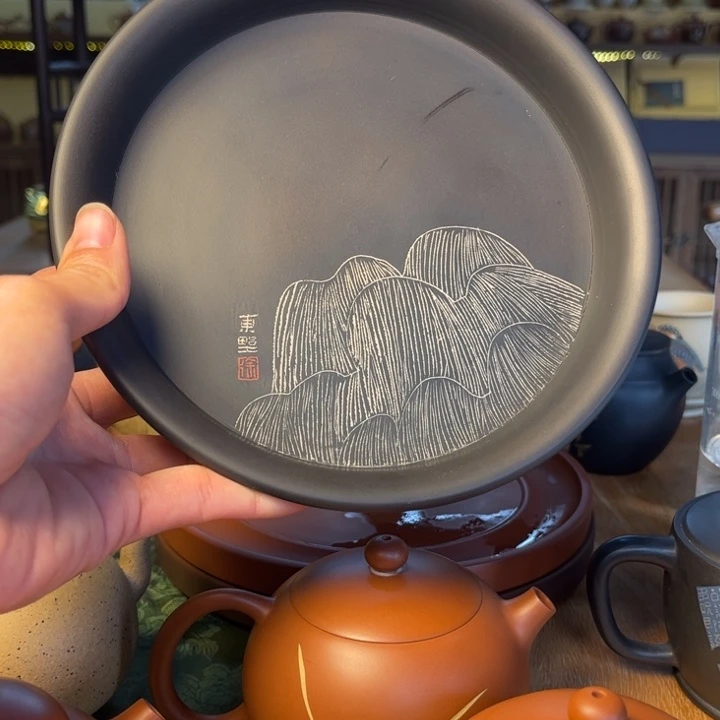 黑色壶承干泡台手工