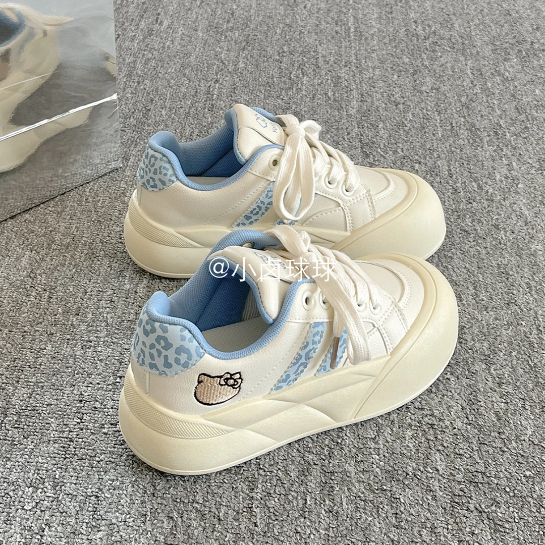 复古豹纹厚底小白鞋女款秋季新款2025爆款小众休闲板鞋百搭面包鞋